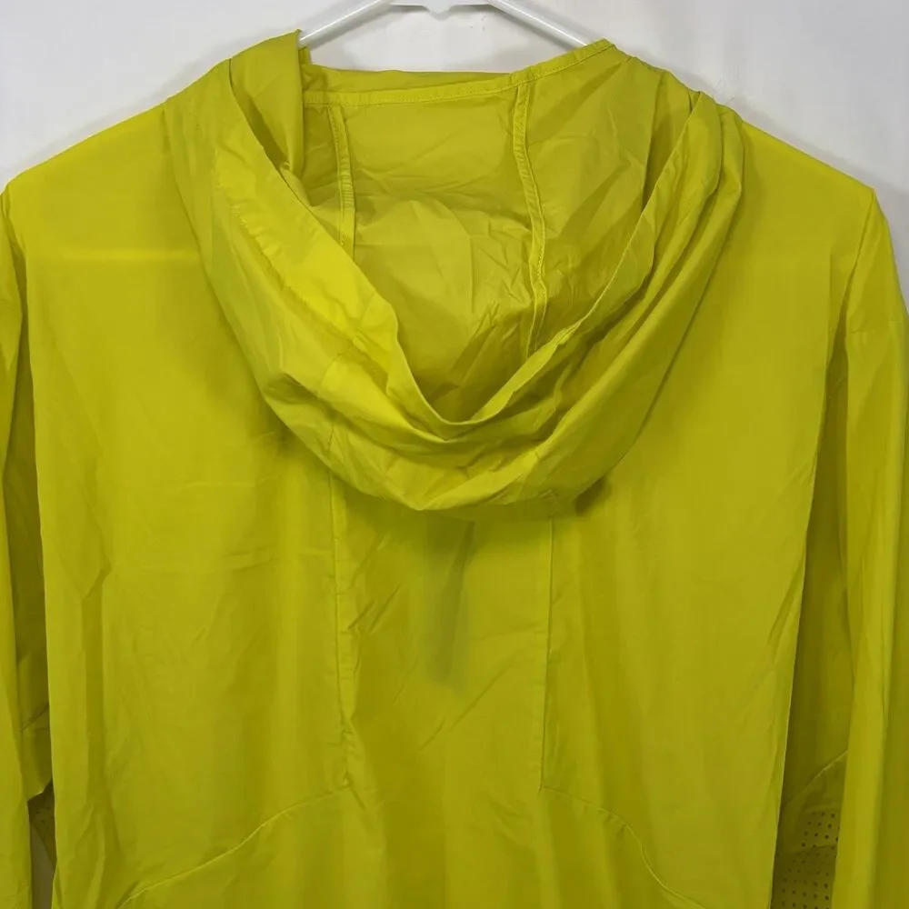 Greyson Newago Pac Lite Hooded Jacket Mens Large Yellow 1/4 Zip Packable Golf
